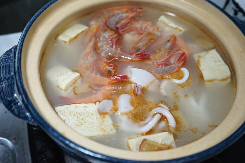 凍豆腐,海鮮湯,豆腐煲,麻油湯